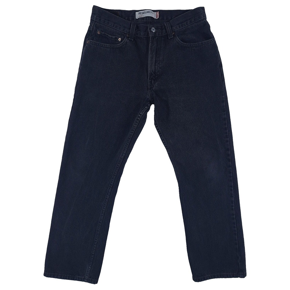 Levi's 505 Regular Fit Black Jeans Straight Leg W33 L30 Men's